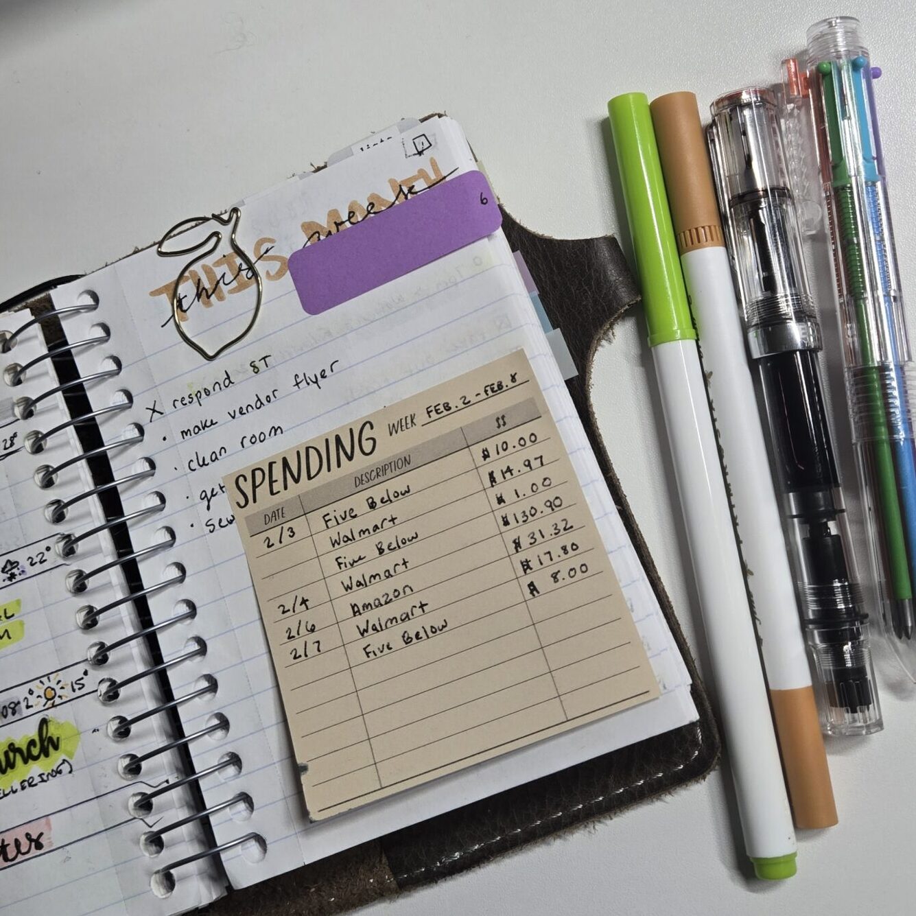 Weekly Spending Tracker Printable Sticky Note (#007) - Image 3